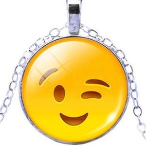 Necklace- NEW- Emoji Happy Face Wink